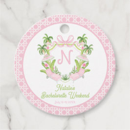Palm Beach Monogram Wappen Bachelorette Wochenende Geschenkanhänger