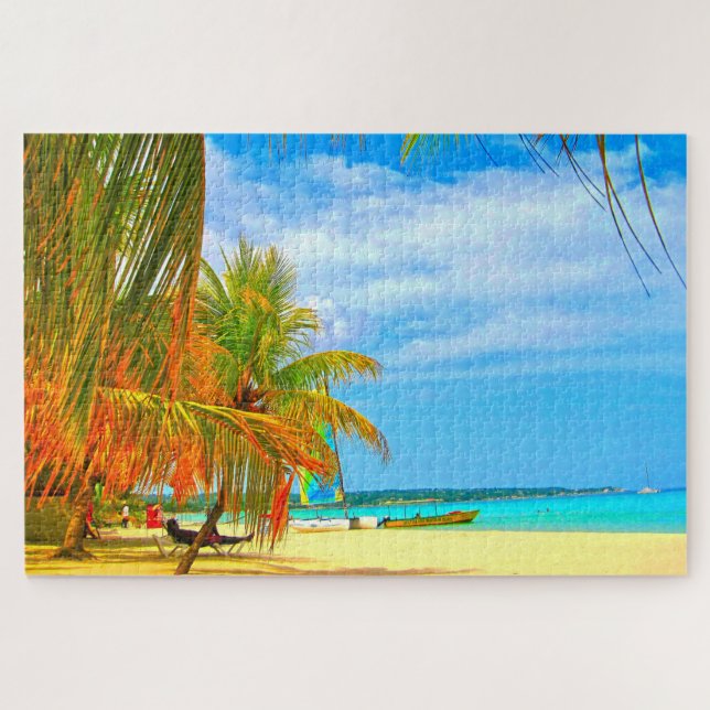 Palm Beach Montego Bay Jamaika. Jigsaw Puzzle (Horizontal)