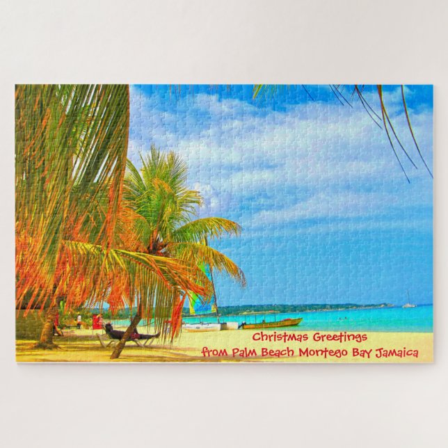 Palm Beach Montego Bay Jamaïque. Jigsaw Puzzle (Horizontal)