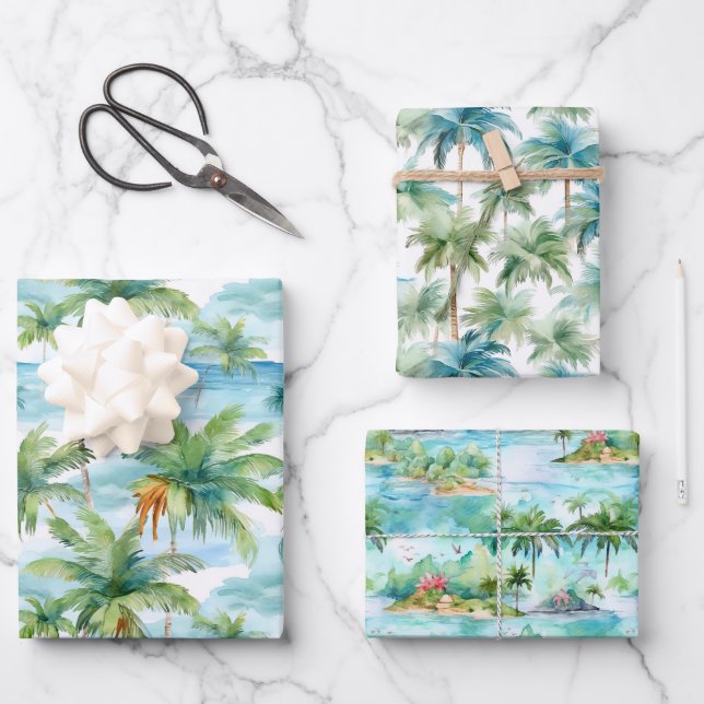 Palm Beach Packpapier Geschenkpapier Set (Vorderseite)