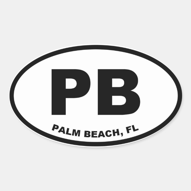 Palm Beach PB Ovaler Aufkleber (Vorderseite)