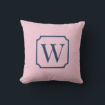 Palm Beach Pink Monogram Dorm Room Pillow  Kissen<br><div class="desc">Personalized Initial College Dorm Decor Add a bold preppy touch to your dorm room with this Preppy Pink monogram pillow, featuring a classic framed initial design on a pink background. The elegant serif monogram inside a decorative frame creates a timeless preppy look that fits perfectly with popular college dorm aesthetics....</div>