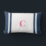 Palm Beach Preppy Monogram Lumbar Pillow Lendenkissen<br><div class="desc">Personalized Stripe Dorm Pillow | Custom Initial College Dorm Decor Elevate your space with this Palm Beach preppy monogram lumbar pillow, featuring bold coastal-inspired stripes and a personalized initial for a classic yet vibrant look. Designed with a clean center panel and colorful stripe accents, this pillow brings a polished preppy...</div>