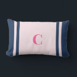 Palm Beach Preppy Monogram Lumbar Pillow Lendenkissen<br><div class="desc">Personalized Stripe Dorm Pillow | Custom Initial College Dorm Decor Elevate your space with this Palm Beach preppy monogram lumbar pillow, featuring bold coastal-inspired stripes and a personalized initial for a classic yet vibrant look. Designed with a clean center panel and colorful stripe accents, this pillow brings a polished preppy...</div>
