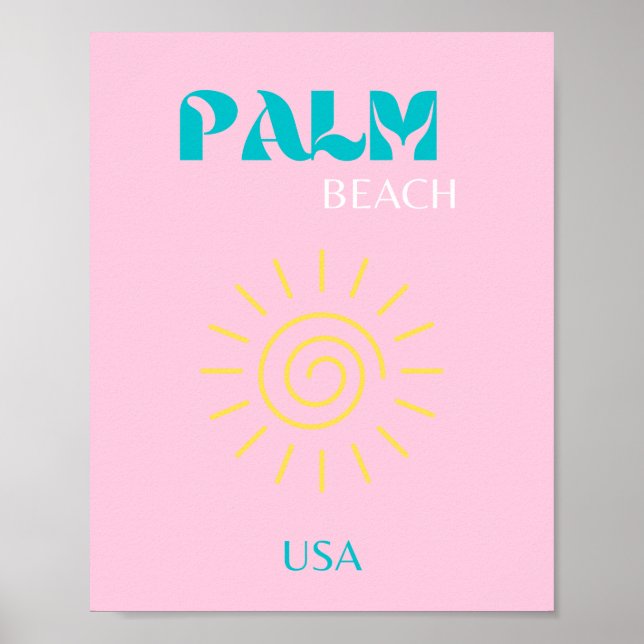 Palm Beach, Preppy, Preppy Art, Pink Poster (Vorne)