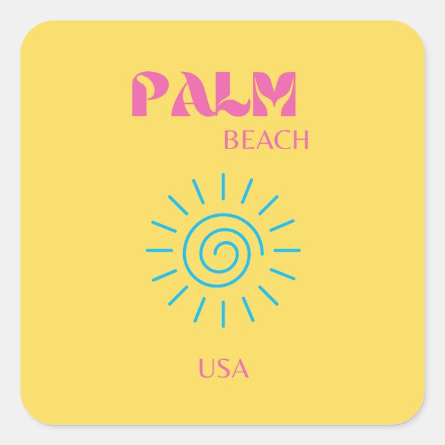 PALM BEACH QUADRATISCHER AUFKLEBER (Vorderseite)