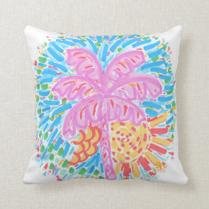 Palm Beach-rosa Bananen-Baum Kissen