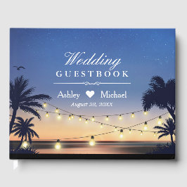 Palm Beach String Lights Hochzeit in Urlaubsort Gästebuch