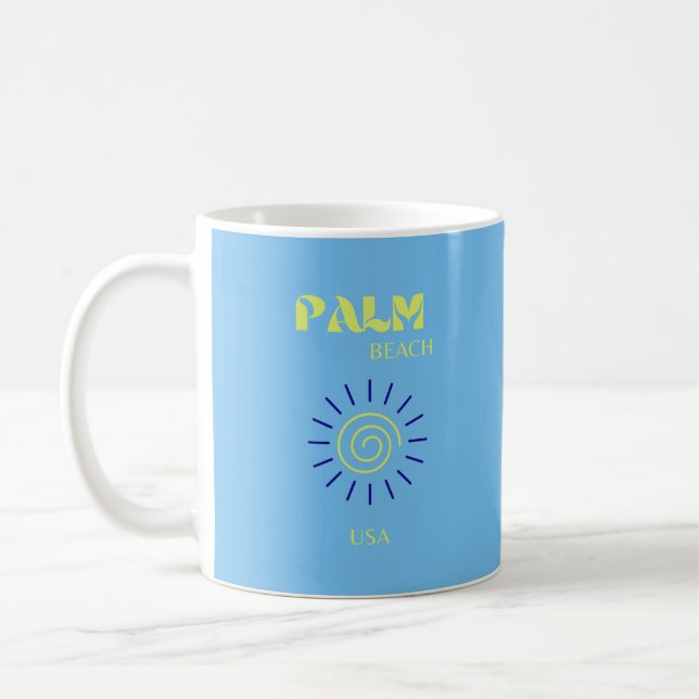 Palm Beach, Travel Art, Florida, Preppy, Blue Kaffeetasse (Links)