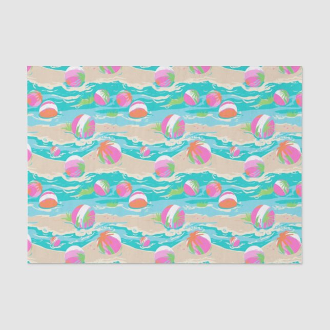 Palm Beach Tropical Island Beach Balls Seidenpapier (Vorderseite)