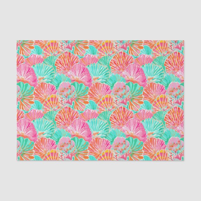 Palm Beach Tropical Island Ocean Seashells Seidenpapier (Vorderseite)