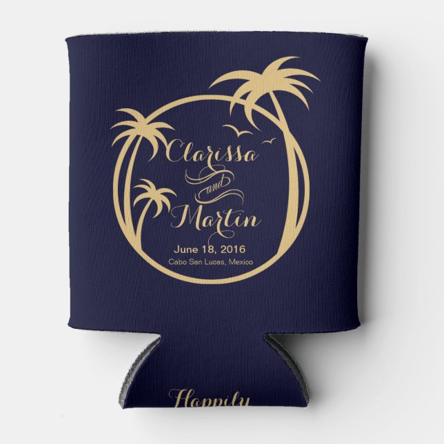 Palm Beach Tropical Logo | Sand der Marine Dosenkühler (Vorderseite)