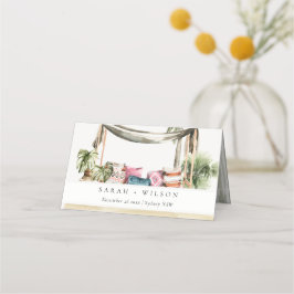 Palm Beach Tropical Palm Beach Cabana Wedding Platzkarte