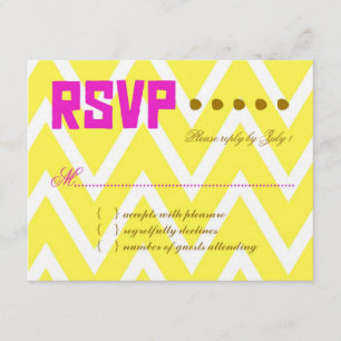 PALM BEACH UAWG Gelbe Zickzack Leinenpapier RSVP Karte