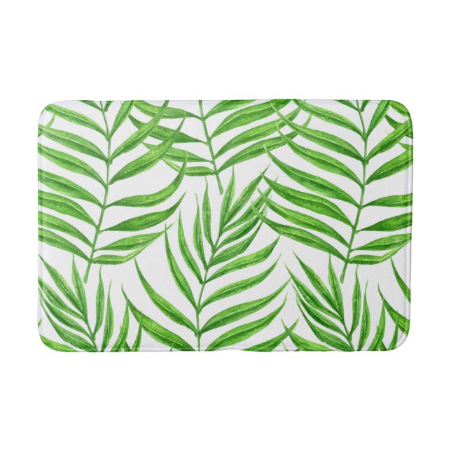 Palm Blätter Aquarell Badematte (Vorderseite)