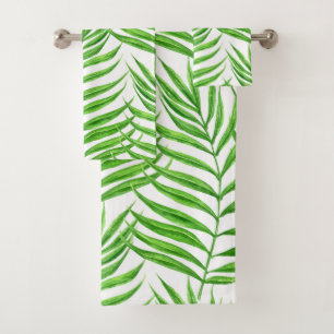 Palm Blätter Aquarell Badhandtuch Set