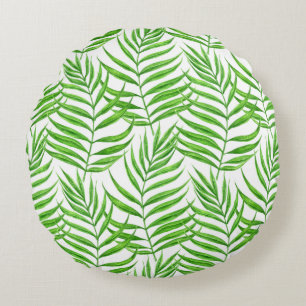 Palm Blätter Aquarell Rundes Kissen