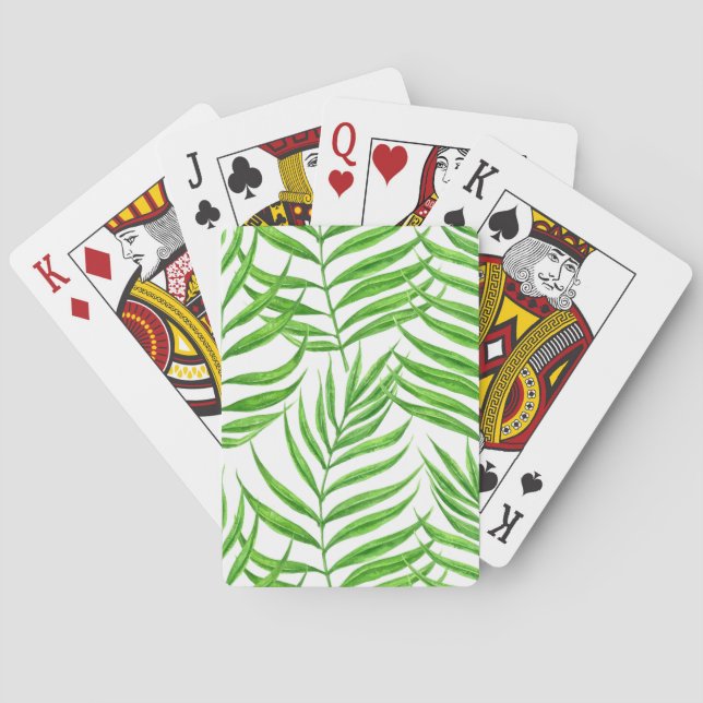 Palm Blätter Aquarell Spielkarten (Rückseite)