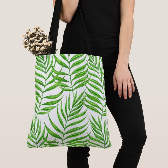 Palm Blätter Aquarell Tasche (Von Nahem)