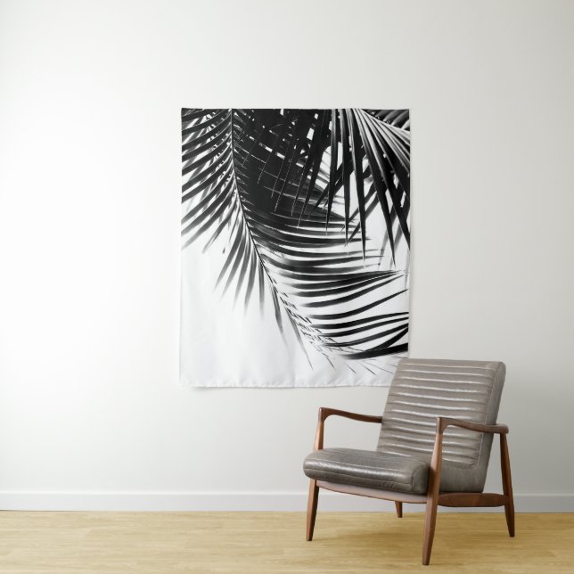 Palm Blätter Black & White Vibes #1 #tropical Wandteppich (Beispiel)