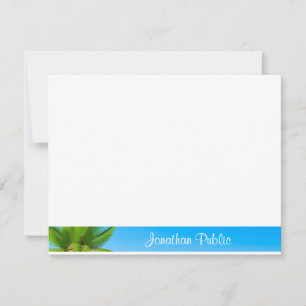 Palm Blätter Blue Sky White Wolken Handschrift Mitteilungskarte
