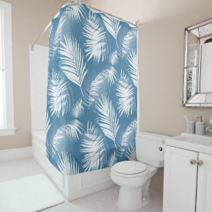 Palm Blätter Blue White Design 272 Duschvorhang