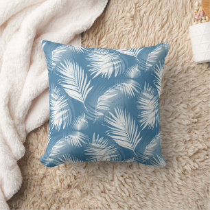 Palm Blätter Blue White Design 272 Kissen
