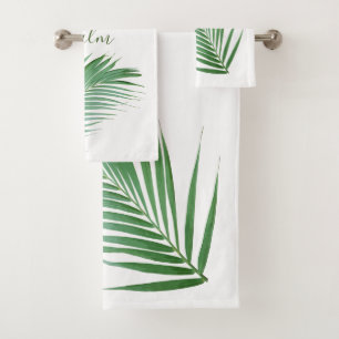 Palm Blätter Fronds Design Badehandtuch Set