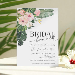Palm Blätter Hibiskus Tropical Floral Bridal Brunc Einladung