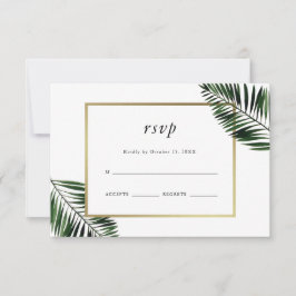 Palm Blätter Hochzeit Rsvp Karte