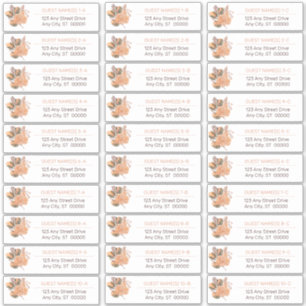 Palm-Blätter Hydrangea Blooms Guest Address List Aufkleber