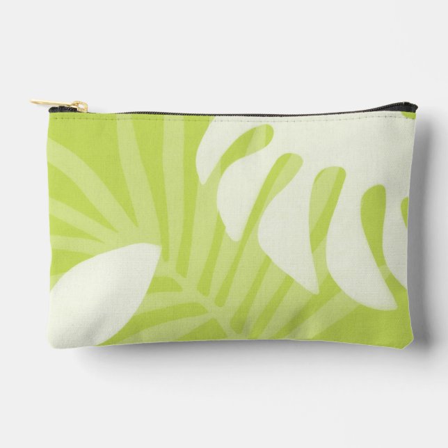 Palm Blätter Kalkgrün Zubehörtasche (Vorderseite)