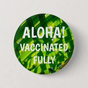 Palm Blätter Kariert, Kapaa, Kauai Aloha geimpft Button