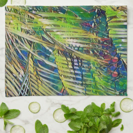 Palm Blätter Kunst in der Grünen Küche Handtuch