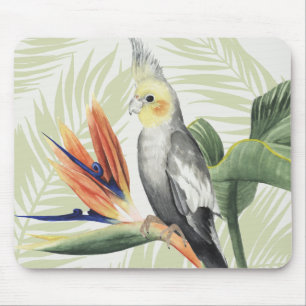 Palm Blätter mit Black Bird Mousepad