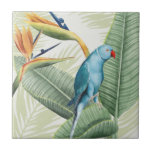 Palm-Blätter mit Blauem Vogel Fliese<br><div class="desc">Palm Blätter mit Blue Bird Artist: Grace Popp</div>