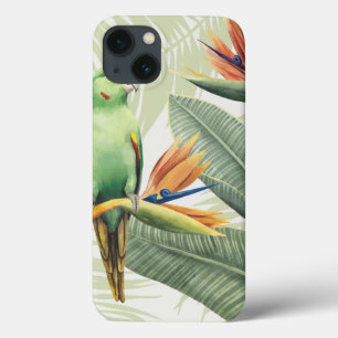 Palm-Blätter mit grünen Vögeln Case-Mate iPhone Hülle