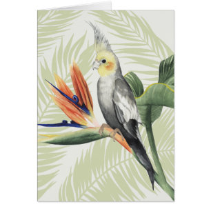 Palm-Blätter mit schwarzem Vogel