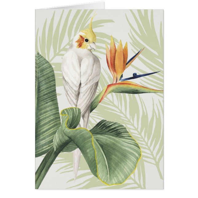 Palm-Blätter mit weißem Vogel (Vorne)