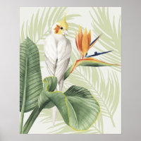 Palm-Blätter mit weißem Vogel