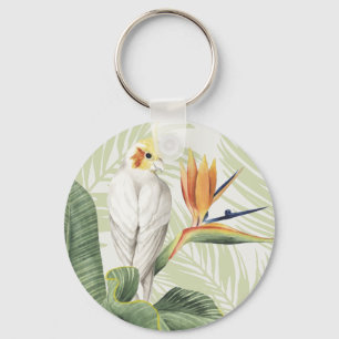 Palm-Blätter mit Weißgeflügel Schlüsselanhänger