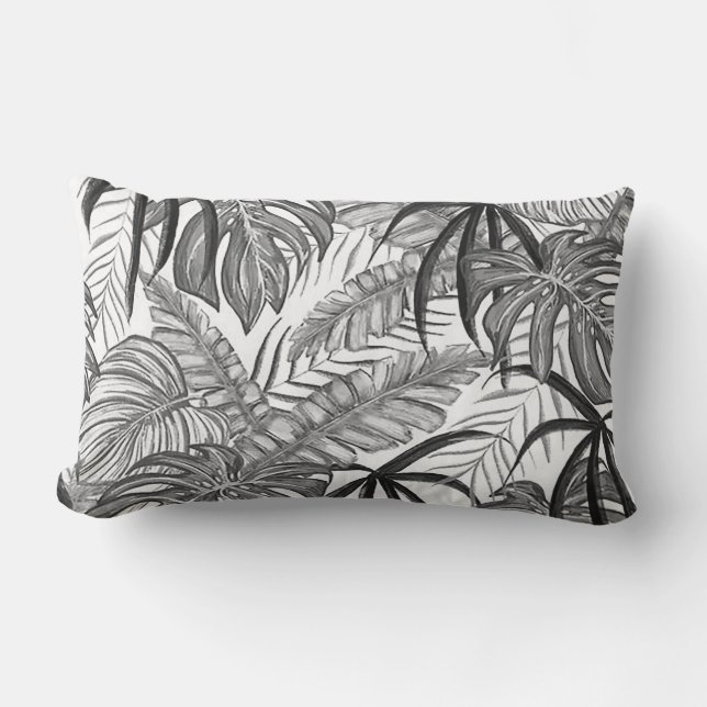 Palm Blätter Outdoor Lumbar Kissen 13" x 21" (Vorderseite)
