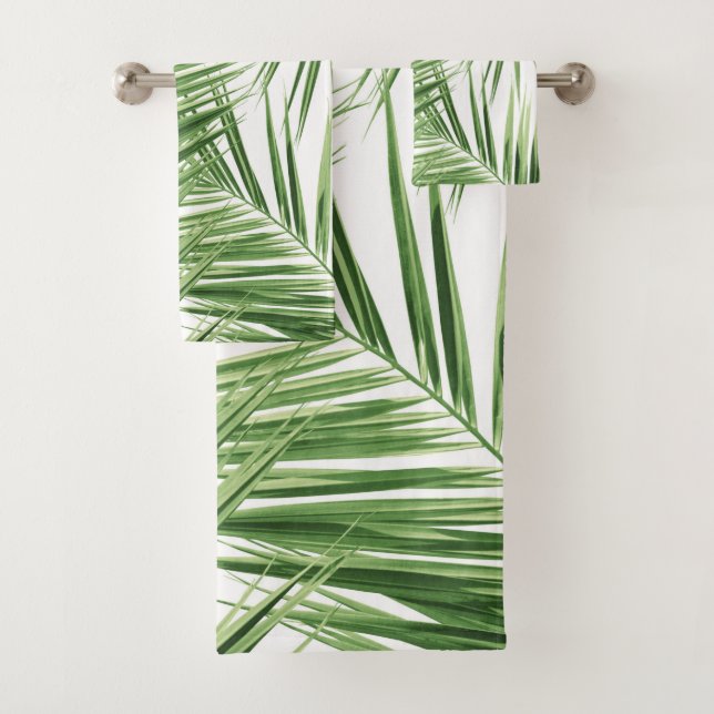 Palm Blätter Pattern Dream #1 #tropical #wall #art Badhandtuch Set (Insitu)