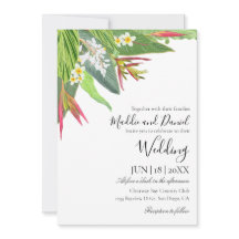 Palm Blätter Plumeria Tropical Elegante Hochzeit