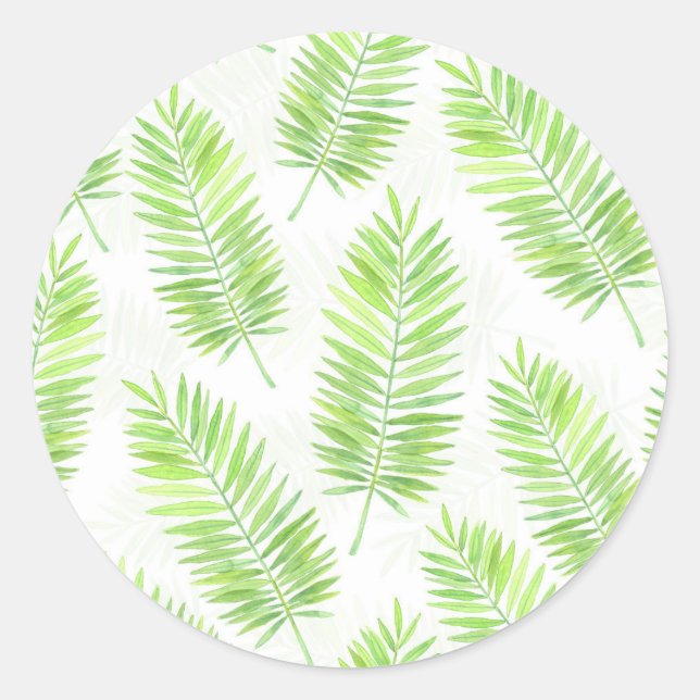 Palm-Blätter Runder Aufkleber (Vorderseite)