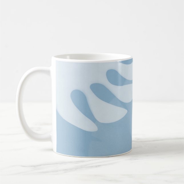 Palm Blätter Trio Sky Blue Kaffee Tasse (Links)