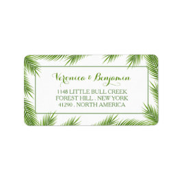 Palm Blätter Tropical Beach Hochzeit Adressaufkleber