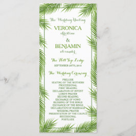 Palm Blätter Tropical Beach Hochzeitsprogramm Programm
