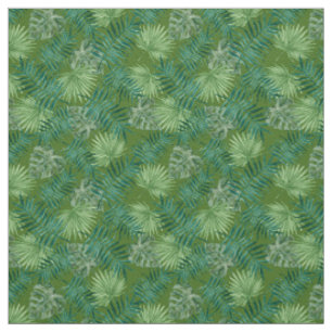 Palm Blätter Tropical Print Green Fabric Stoff