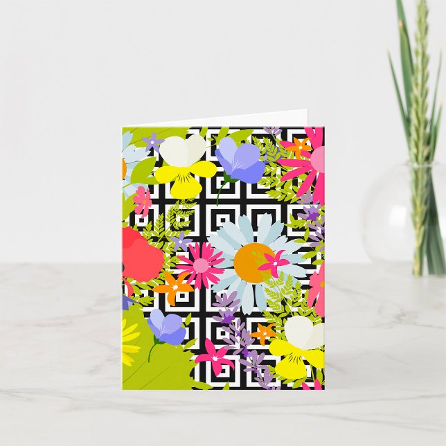 Palm Blätter und Blume Karte (Von Creator hochgeladen)